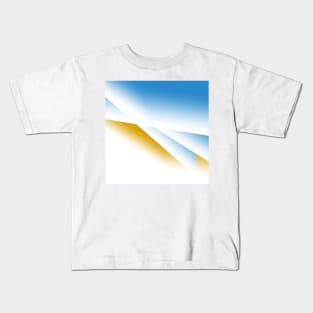 Blue white brown abstract art design Kids T-Shirt